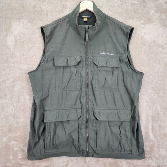 Eddie Bauer Vest Hunting Fishing Hiking Safari Photography Trekker Pockets Sz L - Picture 1 of 10